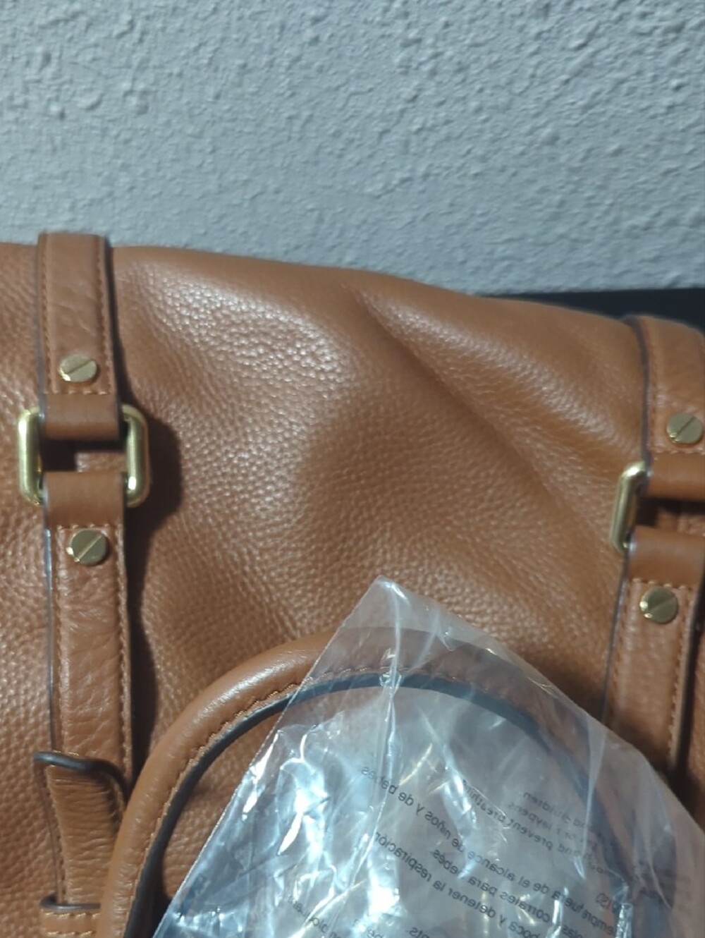 Michael Kors Cognac Pebbled Leather Satchel - Picture 9 of 10